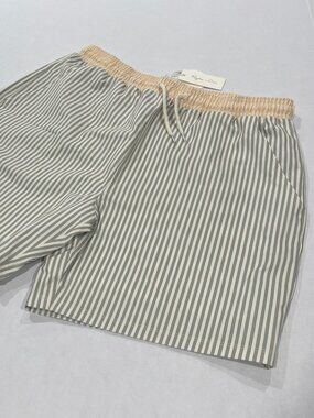 Men - S - NWT Rylee + Cru Sage Stripe Boardshort UPF 50 Swim Trunks